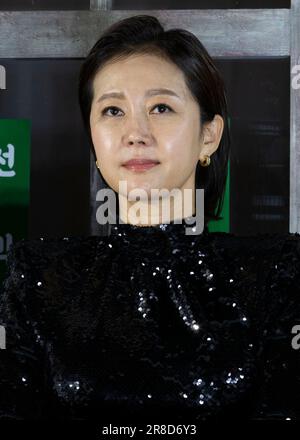 Seoul, South Korea. 20th June, 2023. South Korean actress Yum Jung-ah, photocall for the Film Smuggling press conference in Seoul, South Korea on June 13, 2023. The film will open on July 28. (Photo by Lee Young-ho/Sipa USA) Credit: Sipa USA/Alamy Live News Stock Photo