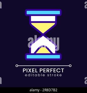 Hourglass pixel perfect RGB color icon for dark theme Stock Vector