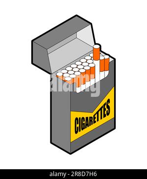Pack of cigarettes isometric style. Vector illustration Stock Vector