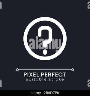 FAQ pixel perfect white linear ui icon for dark theme Stock Vector ...