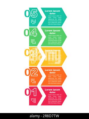 Template infographic horizontal colorful arrows lines 3 positions for ...