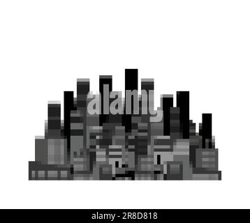 Factory pixel art. Plant 8 bit. pixelated Vector illustration Stock Vector