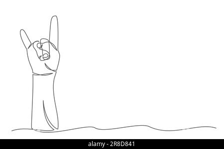 Rock One line drawing on white background Stock Vector