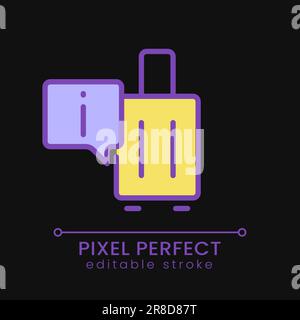 Tourist information center pixel perfect RGB color icon for dark theme Stock Vector