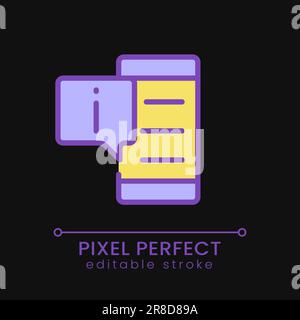 Get info from phone pixel perfect RGB color icon for dark theme Stock Vector