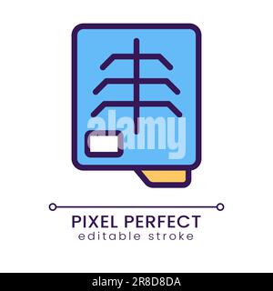 Radiography test pixel perfect RGB color icon Stock Vector