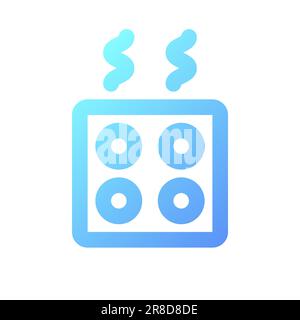 Kitchen stove pixel perfect gradient linear ui icon Stock Vector