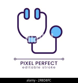 Stethoscope pixel perfect RGB color icon Stock Vector