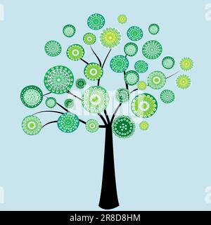 Stylized tree with circular ornaments Stock Vector