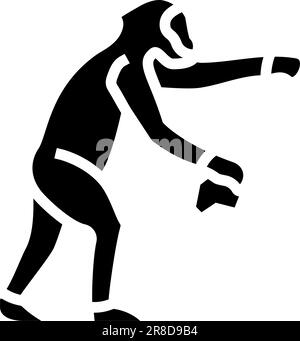 australopithecus human evolution glyph icon vector illustration Stock Vector