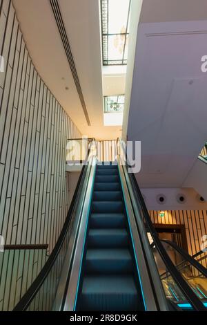 England, London, Knightsbridge, Harrods, Modern Escalator Stock Photo