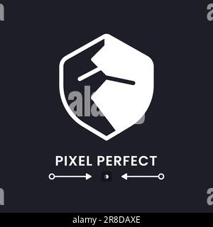 Security weaknesses white solid desktop icon Stock Vector