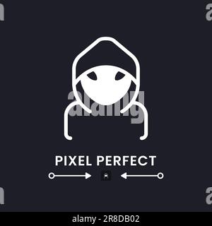 Hacker white solid desktop icon Stock Vector