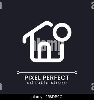 Notification from homepage pixel perfect white linear ui icon for dark theme Stock Vector