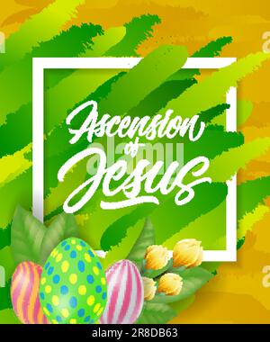 Ascension of Jesus Lettering with Eggs Stock Vector