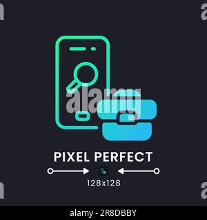 Job Search app blue solid gradient desktop icon on black Stock Vector