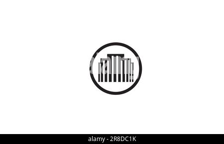 business round logo black simple flat icon on white background Stock Vector