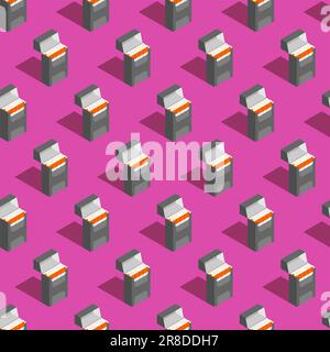 Pack of cigarettes pattern seamless. cigarette background Stock Vector