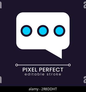 Speech balloon pixel perfect RGB color icon for dark theme Stock Vector