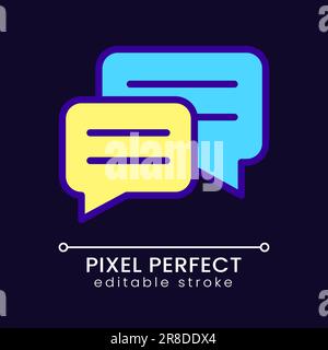 Dialogue pixel perfect RGB color icon for dark theme Stock Vector