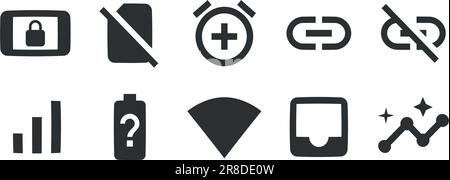 Set of 10 icons Device. Creative business solutions icon set. Outline isolated signs. for mobile and web. Thin filled icons pack. UI and UX Stock Vector