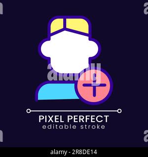 Recruitment pixel perfect RGB color icon for dark theme Stock Vector