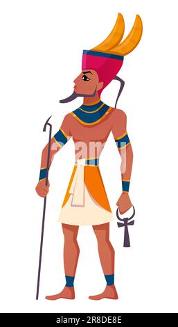 Illustration vector isolated of Egyptian God, Osiris Stock Vector Image ...