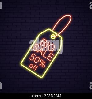 Easter Sale neon signboard Stock Vector