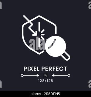 Penetration test white solid desktop icon Stock Vector