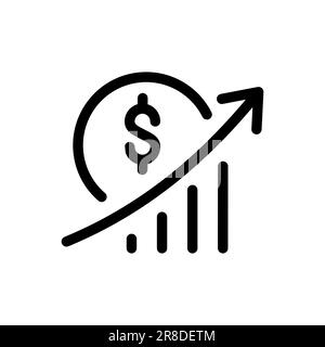 Graph with Trend Line with Arrow Going Down in Flat Style Stock Vector ...
