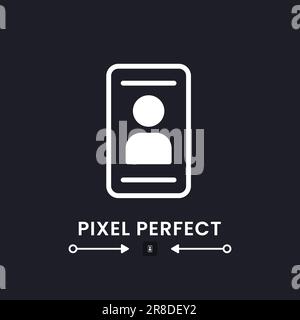 Personal profile white solid desktop icon Stock Vector