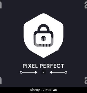 Protection white solid desktop icon Stock Vector