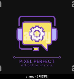 Tech support pixel perfect RGB color icon for dark theme Stock Vector