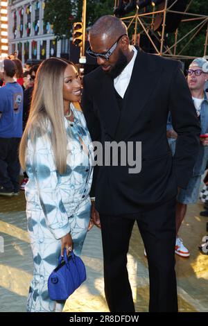 Paris, France. 20/06/2023, Savannah James and her husband Lebron James  attend the Louis Vuitton Spring/Summer 2024 fashion show during the Paris  Fashion Week menswear spring/summer 2024 on June 20, 2023 in Paris, France.  Photo by Jerome