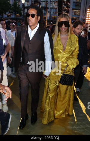 Paris, France. 20/06/2023, Jay-Z and Beyonce attend the Louis