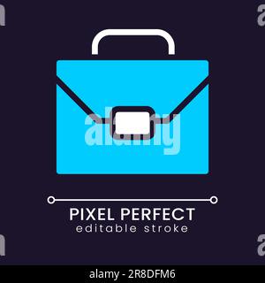 Briefcase pixel perfect RGB color icon for dark theme Stock Vector