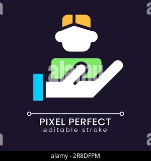 Customer care pixel perfect RGB color icon for dark theme Stock Vector