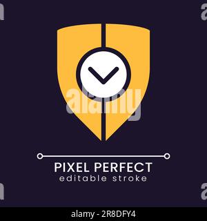Business security pixel perfect RGB color icon for dark theme Stock Vector