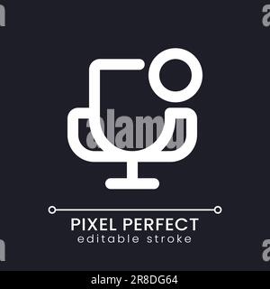 Notification about competition pixel perfect white linear ui icon for dark theme Stock Vector