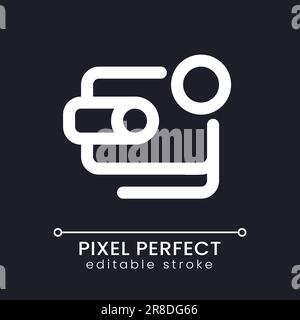 Notification from digital wallet pixel perfect white linear ui icon for dark theme Stock Vector