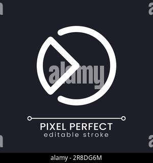 Segment chart pixel perfect white linear ui icon for dark theme Stock Vector