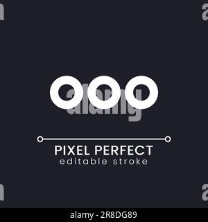 More options button pixel perfect white linear ui icon for dark theme Stock Vector