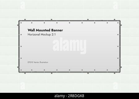 Wall Mounted Banner on Marble Background Vector Illustration. Stock Vector