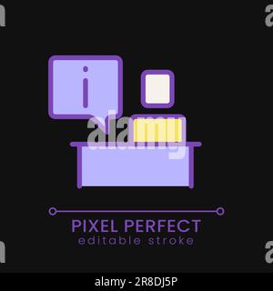 Information desk pixel perfect RGB color icon for dark theme Stock Vector
