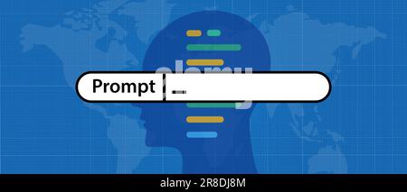 Prompt AI artificial intelligence query input interaction with the language model Stock Vector