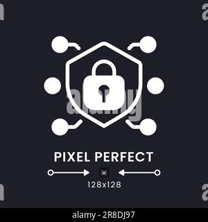 Network security white solid desktop icon Stock Vector