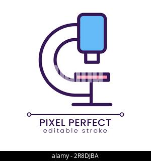 Microscope pixel perfect RGB color icon Stock Vector