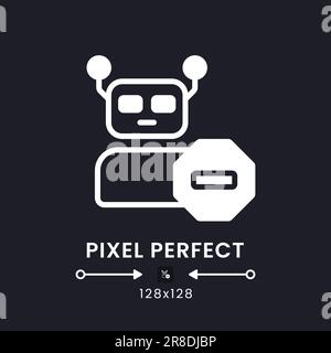 Advanced bot protection white solid desktop icon Stock Vector