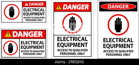 Danger Sign Electrical Equipment Authorized Personnel Only Stock Vector