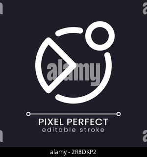 Notification from analytic app pixel perfect white linear ui icon for dark theme Stock Vector